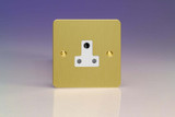 Varilight Brushed Brass Ultraflat 1-Gang 5A Round Pin Socket