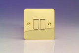 Varilight Polished Brass Ultraflat 10A 1 or 2 Way Rocker Switch (1-6 Gang)