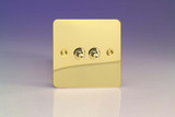 Varilight Polished Brass Ultraflat 10A 1 or 2 Way Toggle Switch (1-4 Gang)