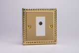 Varilight Georgian Brass 1-Gang TV Socket, Isolated Co-axial