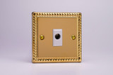 Varilight Georgian Brass 16A Flex Outlet Plate