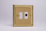 Varilight Georgian Brass 13A Unswitched Fused Spur White Insert