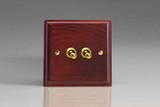 Varilight Mahogany Kilnwood 10A 1 or 2-Way Toggle Switch (1-4 Gang)