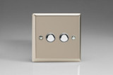 Varilight Satin Chrome 6A 1-Way Push to Make Chrome Momentary Switch (1-4 Gang)