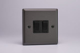 Varilight Graphite 21 10A 1 or 2 Way Black Rocker Switch (1-6 Gang)