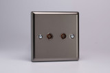 Varilight Pewter TV Socket, Co-Axial (1-2 Gang)