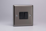 Varilight Pewter 10A 1 or 2 Way Black Rocker Switch (1-6 Gang)