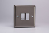 Varilight Pewter 10A 1 or 2 Way Chrome Rocker Switch (1-6 Gang)