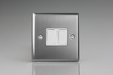 Varilight Brushed Steel 10A 1 or 2 Way White Rocker Switch (1-6 Gang)