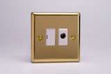 Varilight Victorian Brass 13A Unswitched Fused Spur White Insert