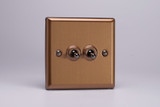 Varilight Brushed Bronze 10A 1 or 2 Way Iridium Toggle Switch (1-4 Gang)