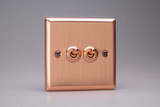 Varilight Brushed Copper 10A Intermediate Polished Copper Toggle Switch (1-2 Gang)