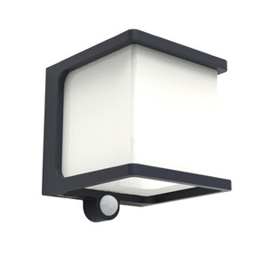 Lutec Doblo Charcoal Grey Solar Powered Outdoor LED Wall Light With Motion Sensor Lutec Doblo Charcoal Grey Solar Powered Outdoor LED Wall Light With Motion Sensor