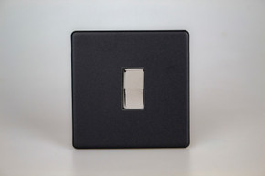 Varilight Matt Black Screwless 1-Gang 10A 2-Way & Off Retractive Switch