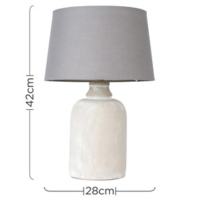 Taite Table Lamp with Grey Shade in Cement Taite Table Lamp with Grey Shade in Cement