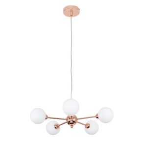 ICONIC Satellite Copper 5 Way Pendant Light (SKU: MS-CLEAR-24302)