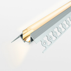 1M SlimPro Plaster-In Outer Corner Aluminium Profile 53mm x 15mm
