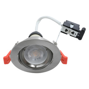 EcoSpot+ Hoop Plus GU10 Downlight Non-Fire Rated IP20 Tiltable in Satin Chrome, 79mm Cutting Hole