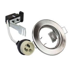 EcoSpot+ Hoop GU10 Downlight Non-Fire Rated IP20 Fixed in Satin Chrome, 57mm Cutting Hole