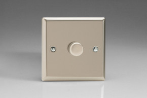 Varilight Satin Chrome V-Pro Smart Master Wi-Fi Satin LED Dimmer 120W (1-2 Gang) (Multi-Way with up to 2 Companion Controllers)