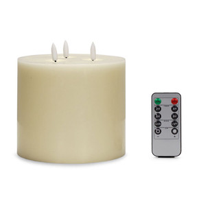 LED 3 Wick Flickering Candle with Remote Control