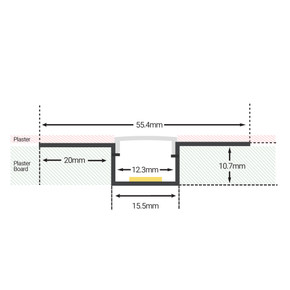 SlimPro Plaster-In Profile 1m SlimPro Plaster-In Profile 1m