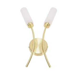 Maya Wall Light 2 Arm with Frosted Glass in Brushed Gold
