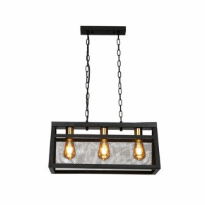 Black Metal Island Chandelier Ceiling Light 3xE27 Fitting