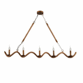 Hemp Rope Spiral Island Ceiling Chandelier Light 5xE14