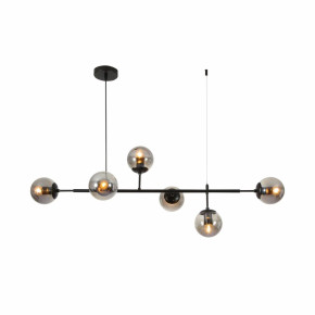 Glass Globe Metal Modern Island Chandelier Ceiling Light 6xE27 - Black / Smoky Glass Globe Metal Modern Island Chandelier Ceiling Light 6xE27 - Black / Smoky