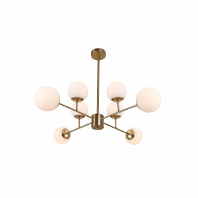 Stilnovo Opal Glass Globe Modern Sputnik Chandelier Ceiling Light E27 - Gold / Opal Stilnovo Opal Glass Globe Modern Sputnik Chandelier Ceiling Light E27 - Gold / Opal