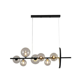 Expanse Ring Black Clear Globe Glasses Kitchen Island LED Chandelier Ceiling Light