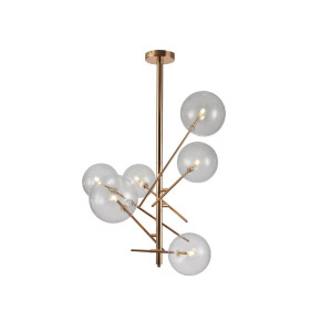 Nordic Sputnik Metal Clear Glass Globe Modern Chandelier Ceiling Light 6xG4 - Gold Nordic Sputnik Metal Clear Glass Globe Modern Chandelier Ceiling Light 6xG4 - Gold