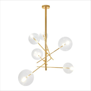 Nordic Sputnik Metal Clear Glass Globe Modern Chandelier Ceiling Light 6xG4 - Gold Antique Brass Nordic Sputnik Metal Clear Glass Globe Modern Chandelier Ceiling Light 6xG4 - Gold Antique Brass