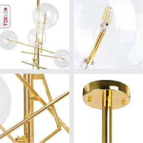 Nordic Sputnik Metal Clear Glass Globe Modern Chandelier Ceiling Light 6xG4 - Gold Antique Brass Nordic Sputnik Metal Clear Glass Globe Modern Chandelier Ceiling Light 6xG4 - Gold Antique Brass
