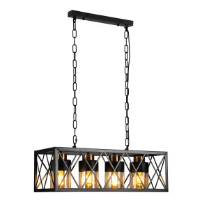 Black Cuboid Metal Amber Cylinder Glass Island Chandelier Ceiling Light 4xE27 Black Cuboid Metal Amber Cylinder Glass Island Chandelier Ceiling Light 4xE27