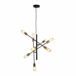 Black and Gold Sputnik Rod Modern Pendant Chandelier Ceiling Light E27