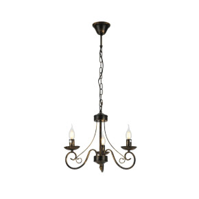 Candle Vintage Gold Patinated Black French Chandelier Ceiling Light E14