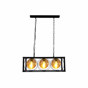 Black Cuboid Metal Amber Globe Glass Island Chandelier Ceiling Light Black Cuboid Metal Amber Globe Glass Island Chandelier Ceiling Light