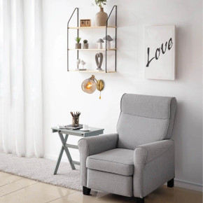 Gold Hinged Metal Amber Dome Glass Wall Light with Pull Down Switch