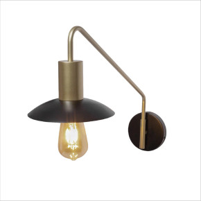 Black & Gold Metal Flat Shade Wall Light