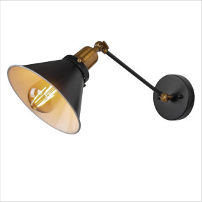 Black Antique Brass Hinged Metal Funnel Wall Light