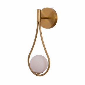 Opal Glass Gold Metal Globe Wall Light