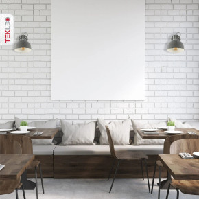 Grey Dome Shade Grey Metal Body Ceiling and Wall Light