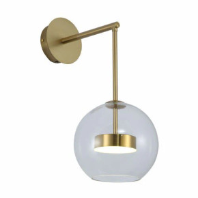 Clear Globe Glass Gold L-Shape Metal Cool Natural White 12W LED Wall Light