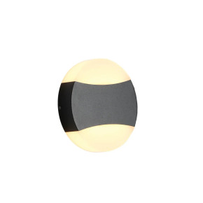 Black Opal Round Up Down Outdoor Modern LED Wall Light