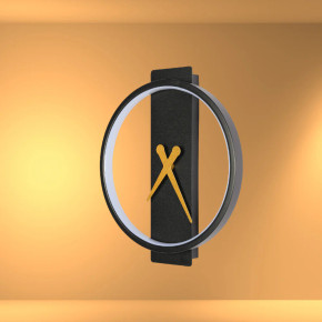 18W Black Glowing Sundial LED Wall Sconce Light 3000K