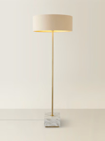 Marble Base Floor Lamp with Wide Shade