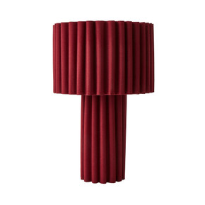 Cherry Ribbed Fabric Table Lamp