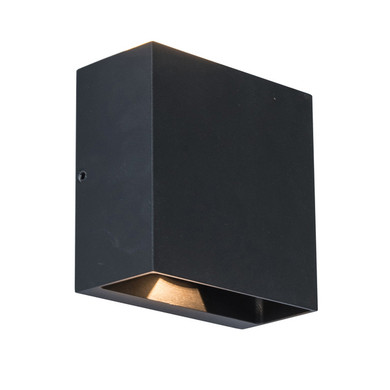 Lutec Gemini Beams Matt Black Outdoor LED Wall Light